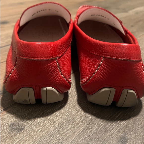 Salvatore Ferragamo Red Leather Slip-On Loafers